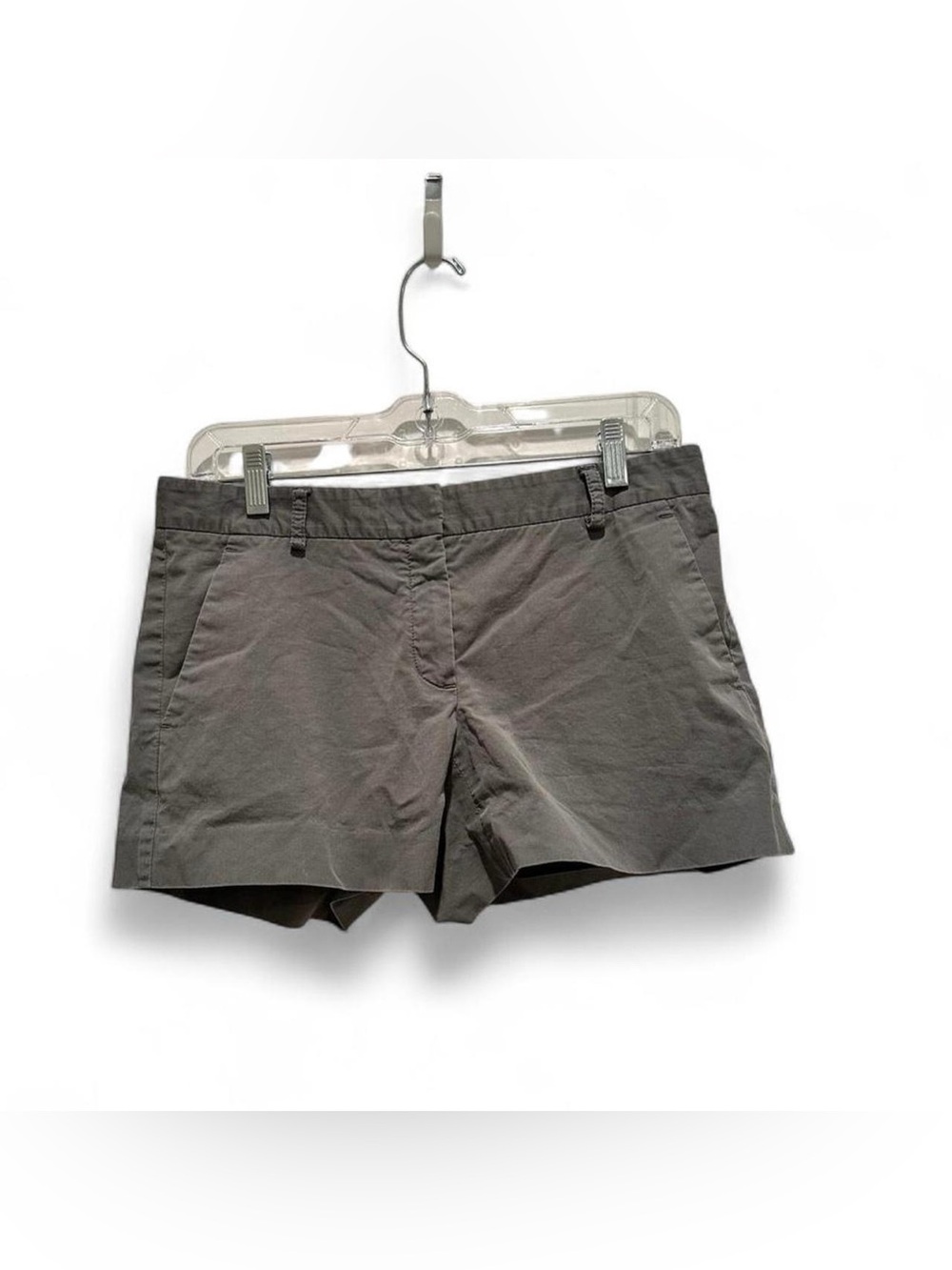 Theory Womens Grey‎ Stretch Cotton Chino Shorts Size 4 Minimalist Capsule Preppy